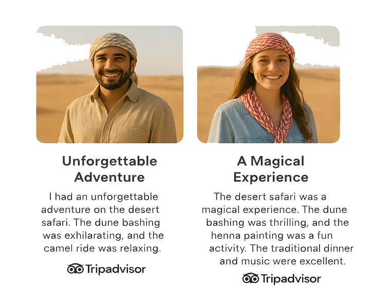 Tour guide talking with guest during Dubai desert safari